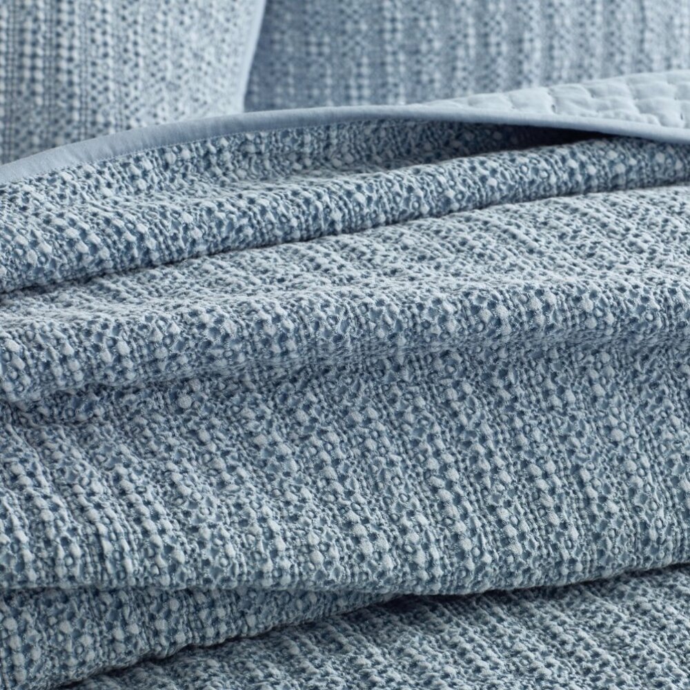 BRAND NEW Pottery Barn Honeycomb Cotton (1) KING Sham~Chambray Blue - Picture 4 of 7